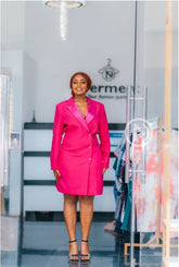 Elegant pink blazer dress